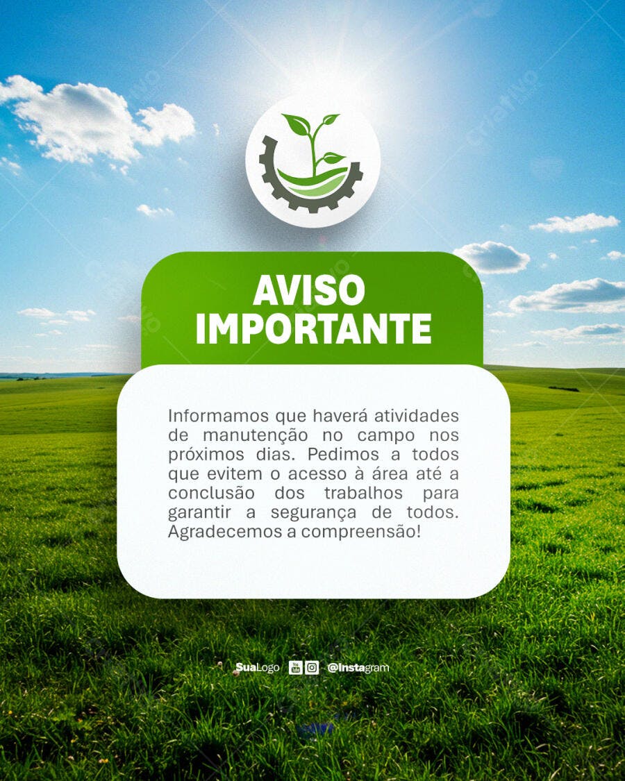 Aviso Importante PSD Editável