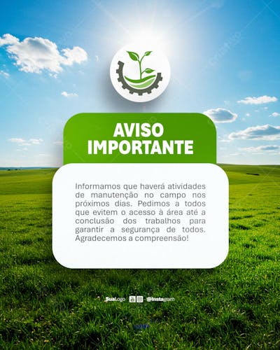 Comunicado aviso informe atenção lembrete  Social Media PSD Editável (12)