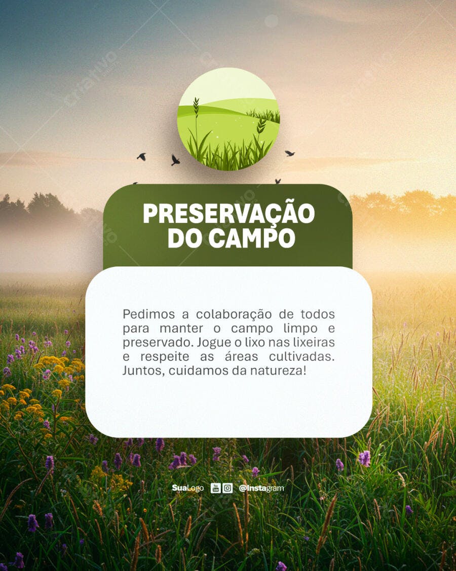 Post para Campanhas Ambientais PSD Editável