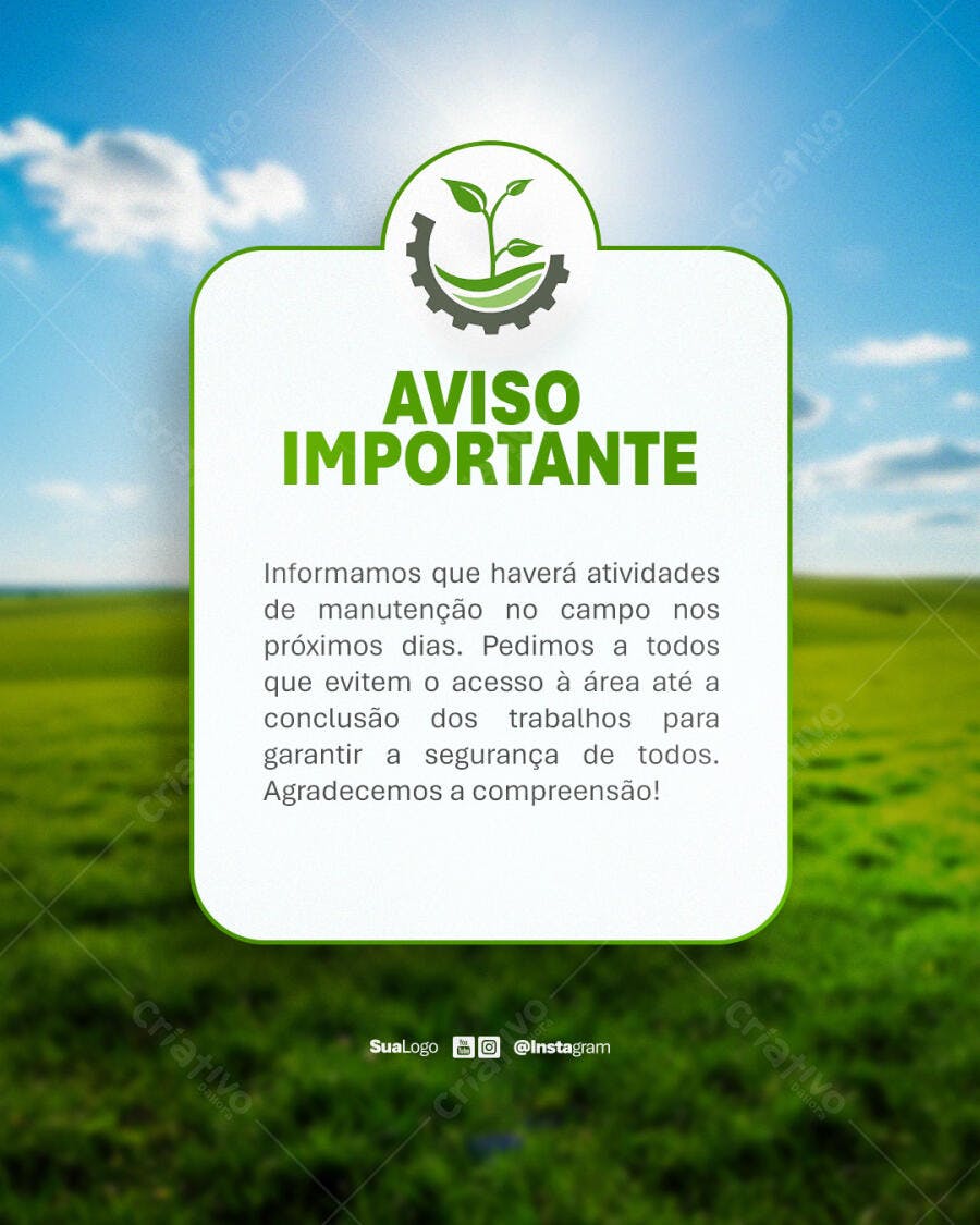 Aviso Importante PSD Editável