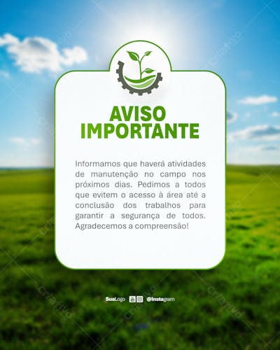 Comunicado aviso informe atenção lembrete  Social Media PSD Editável (11)