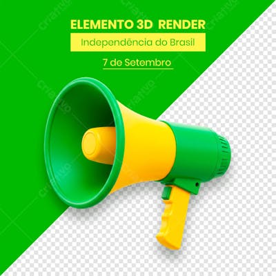 Megafone Elemento Independência do Brasil 7 de setembro 3D composição (2)