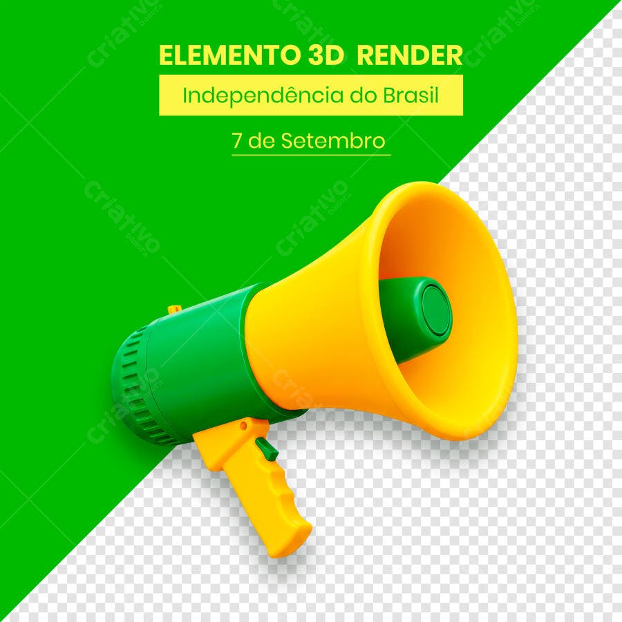 Megaphone 7 de Setembro Independência do Brasil PSD Editável