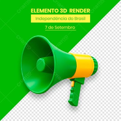 Megafone Elemento Independência do Brasil 7 de setembro 3D composição (1)
