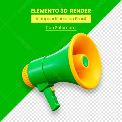 Megafone Elemento Independência do Brasil 7 de setembro 3D composição (4)