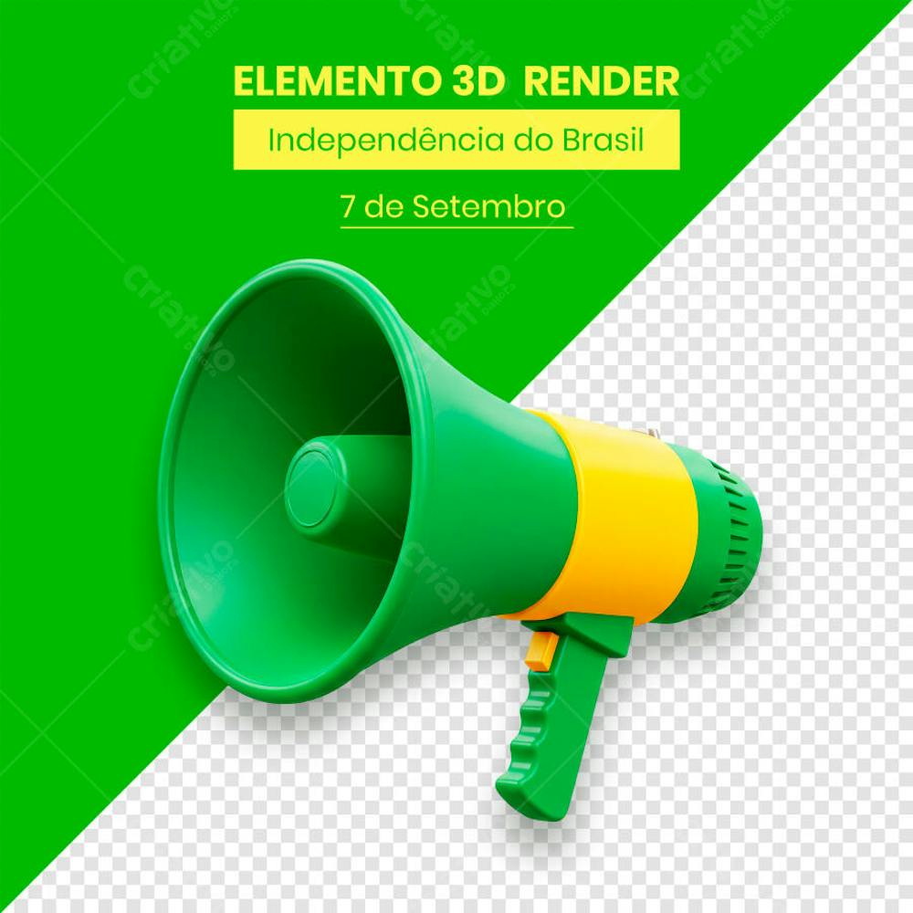 Megafone Elemento Independência do Brasil 7 de setembro 3D composição (7)