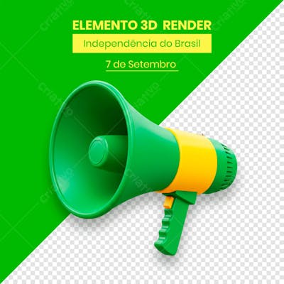 Megafone Elemento Independência do Brasil 7 de setembro 3D composição (7)
