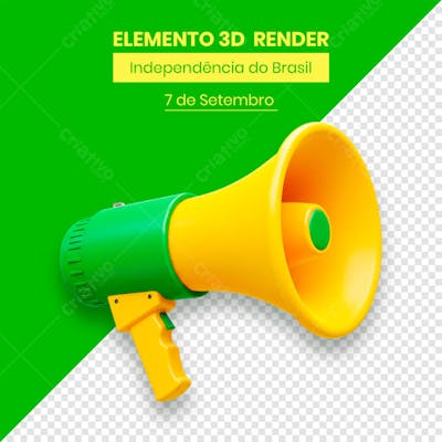 Megafone Elemento Independência do Brasil 7 de setembro 3D composição (6)
