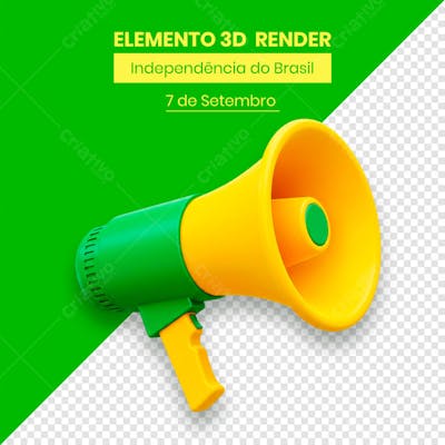 Megafone Elemento Independência do Brasil 7 de setembro 3D composição (5)