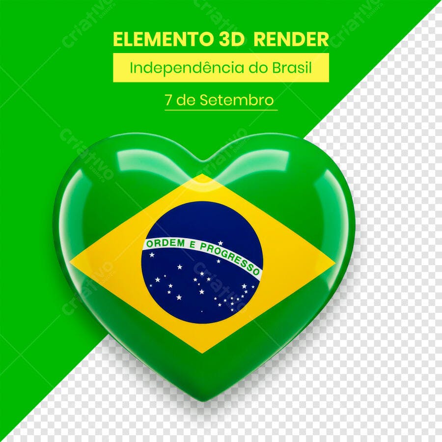Arte 3D para o 7 de Setembro PSD Editável
