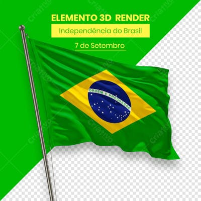 Bandeira Elemento Independência do Brasil 7 de setembro 3D composição (4)