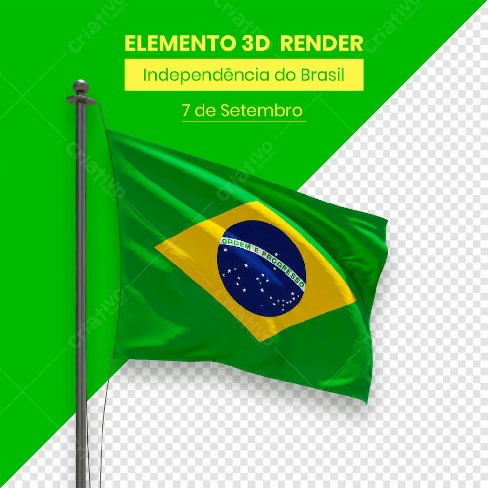Bandeira Elemento Independência do Brasil 7 de setembro 3D composição (5)