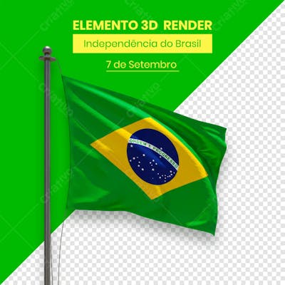 Bandeira Elemento Independência do Brasil 7 de setembro 3D composição (5)