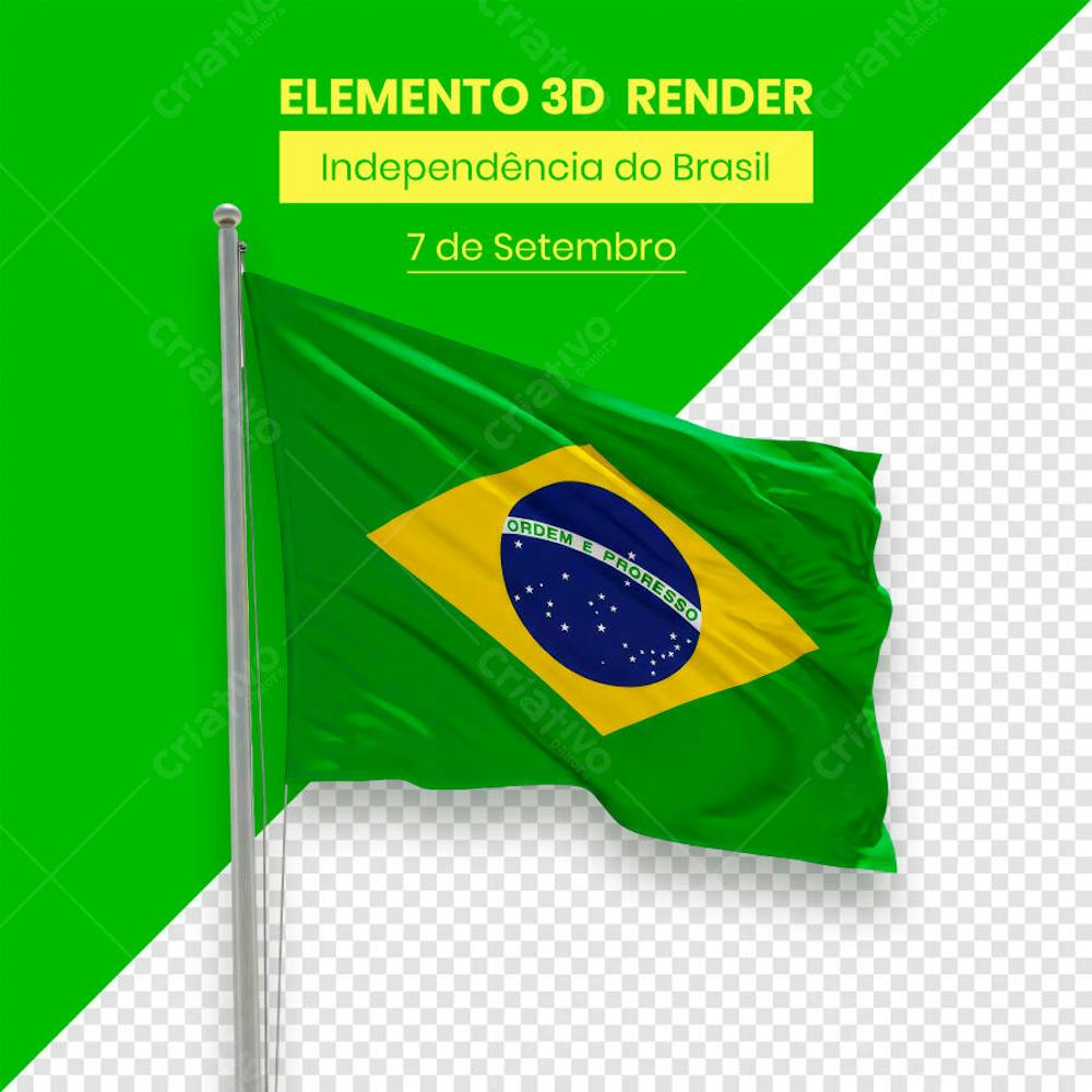 Bandeira Elemento Independência do Brasil 7 de setembro 3D composição (7)