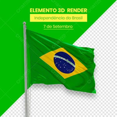 Bandeira Elemento Independência do Brasil 7 de setembro 3D composição (7)