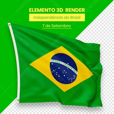 Bandeira Elemento Independência do Brasil 7 de setembro 3D composição (9)