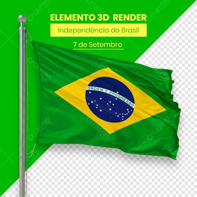 Bandeira Elemento Independência do Brasil 7 de setembro 3D composição (8)
