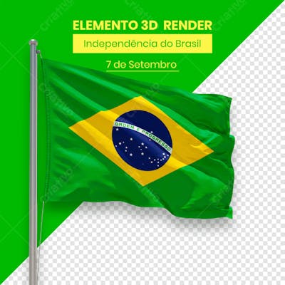 Bandeira Elemento Independência do Brasil 7 de setembro 3D composição (10)