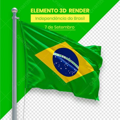 Bandeira Elemento Independência do Brasil 7 de setembro 3D composição (11)