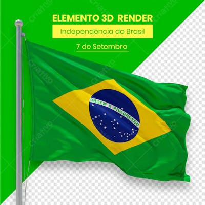 Bandeira Elemento Independência do Brasil 7 de setembro 3D composição (12)