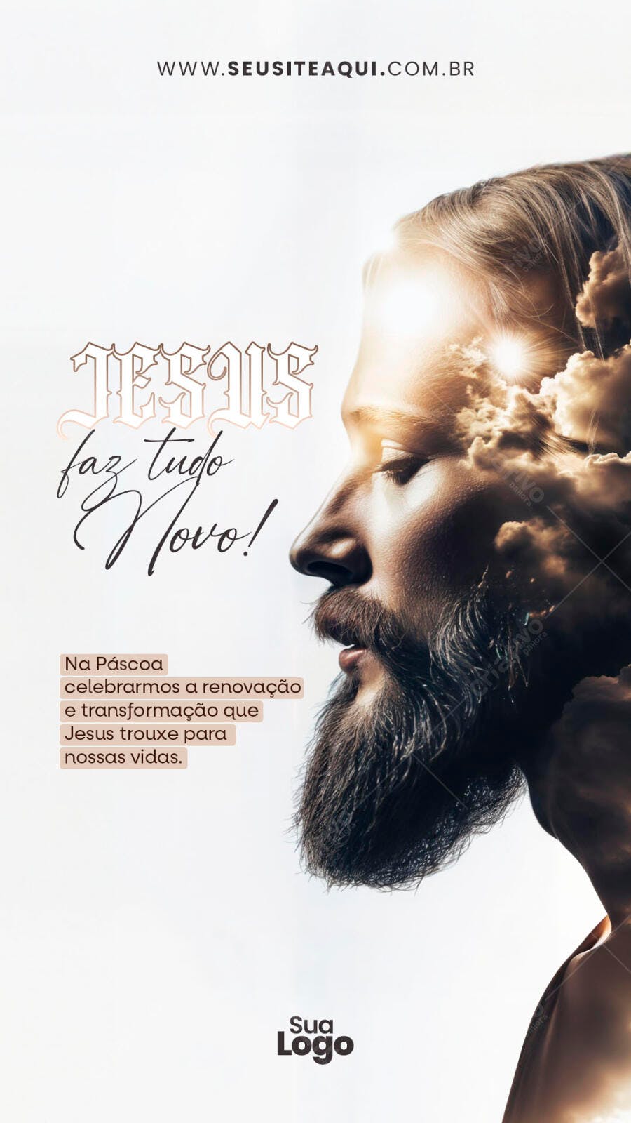 Flyer Páscoa Jesus PSD Editável