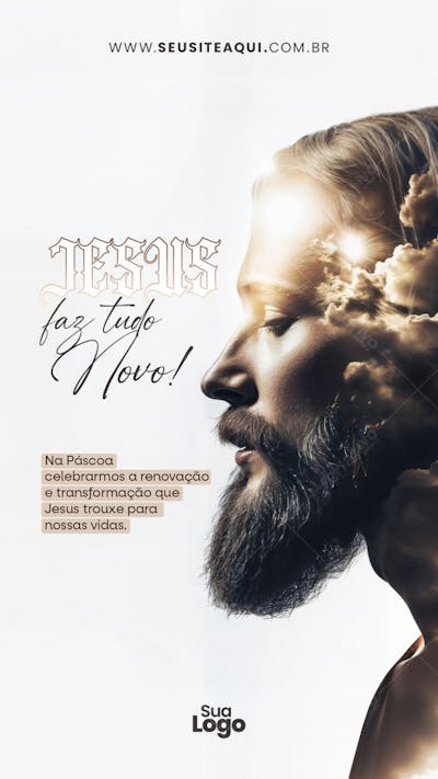 Story - Feliz Páscoa, Jesus - Social Media