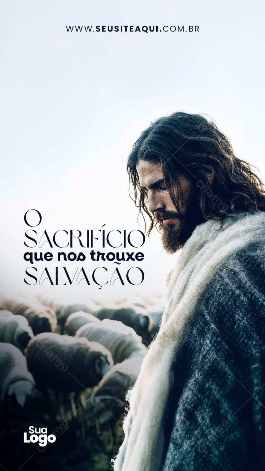 Poster Páscoa Jesus PSD Editável
