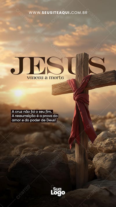 Story - Feliz Páscoa, Jesus - Social Media