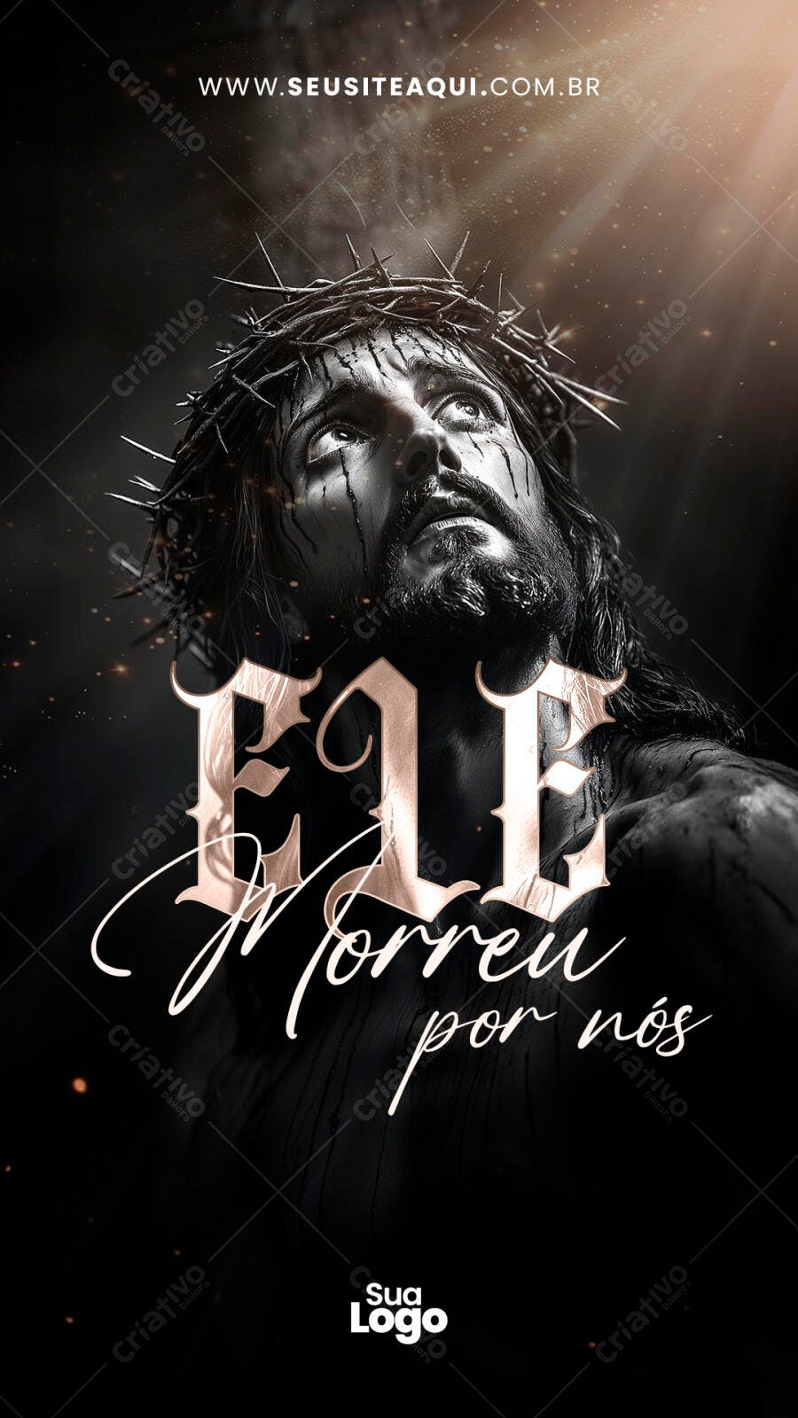 Flyer Páscoa Jesus Cristo PSD Editável