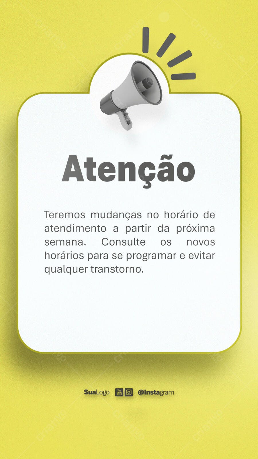 Post de Atenção para Redes Sociais PSD Editável