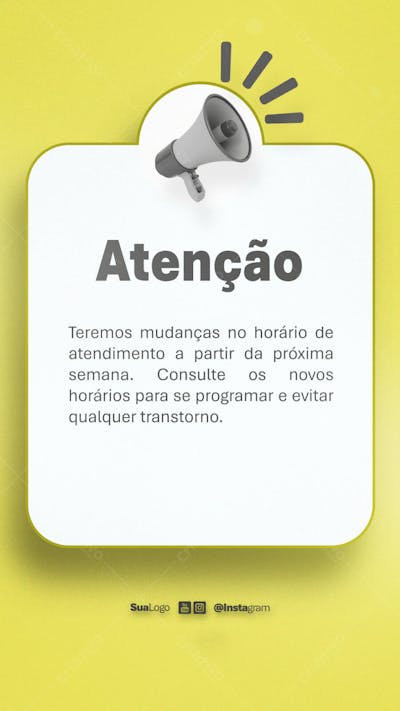 Comunicado atenção informe aviso lembrete  Social Media PSD Editável (12)