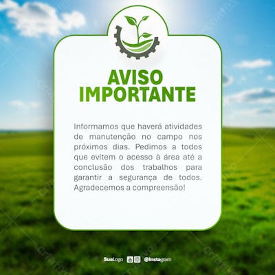 Comunicado aviso informe atenção lembrete  Social Media PSD Editável (11)
