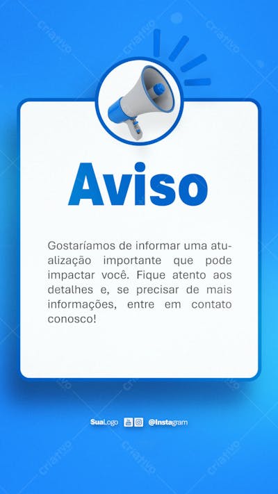 Comunicado aviso informe atenção lembrete  Social Media PSD Editável (18)