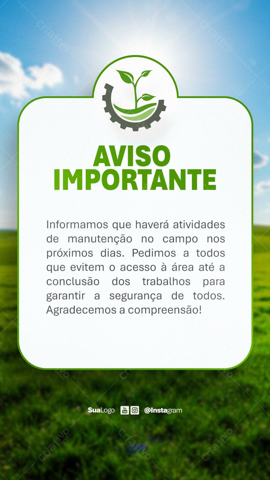 Aviso Importante PSD Editável