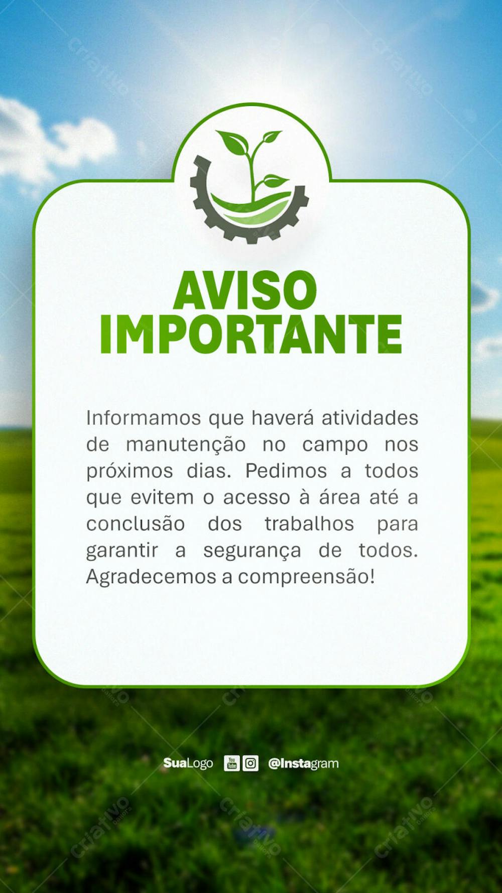 Comunicado aviso informe atenção lembrete  Social Media PSD Editável (19)