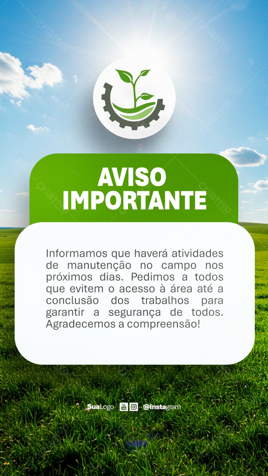 Aviso Importante PSD Editável