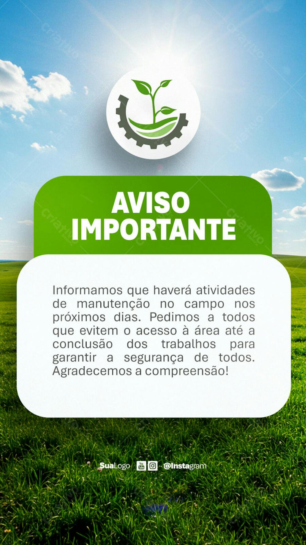 Comunicado aviso informe atenção lembrete  Social Media PSD Editável (20)