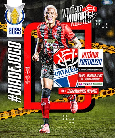 FLYER ESPORTIVO FUTEBOL CAMPEONATO BRASILEIRO DIA DE JOGO VITÓRIA