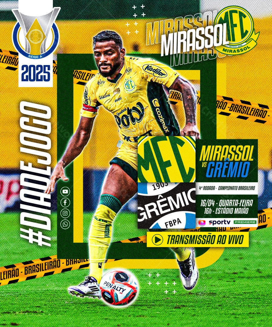 Flyer Futebol Brasileiro PSD Editável