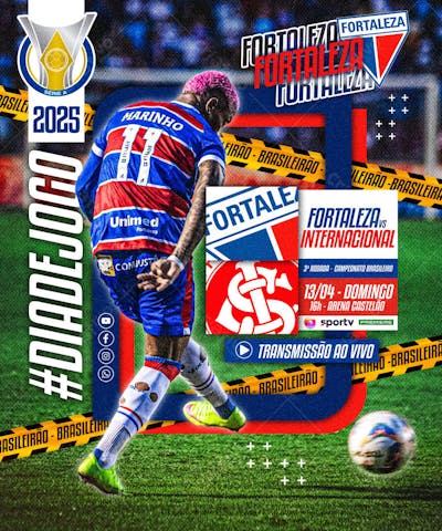 FLYER ESPORTIVO FUTEBOL CAMPEONATO BRASILEIRO DIA DE JOGO FORTALEZA