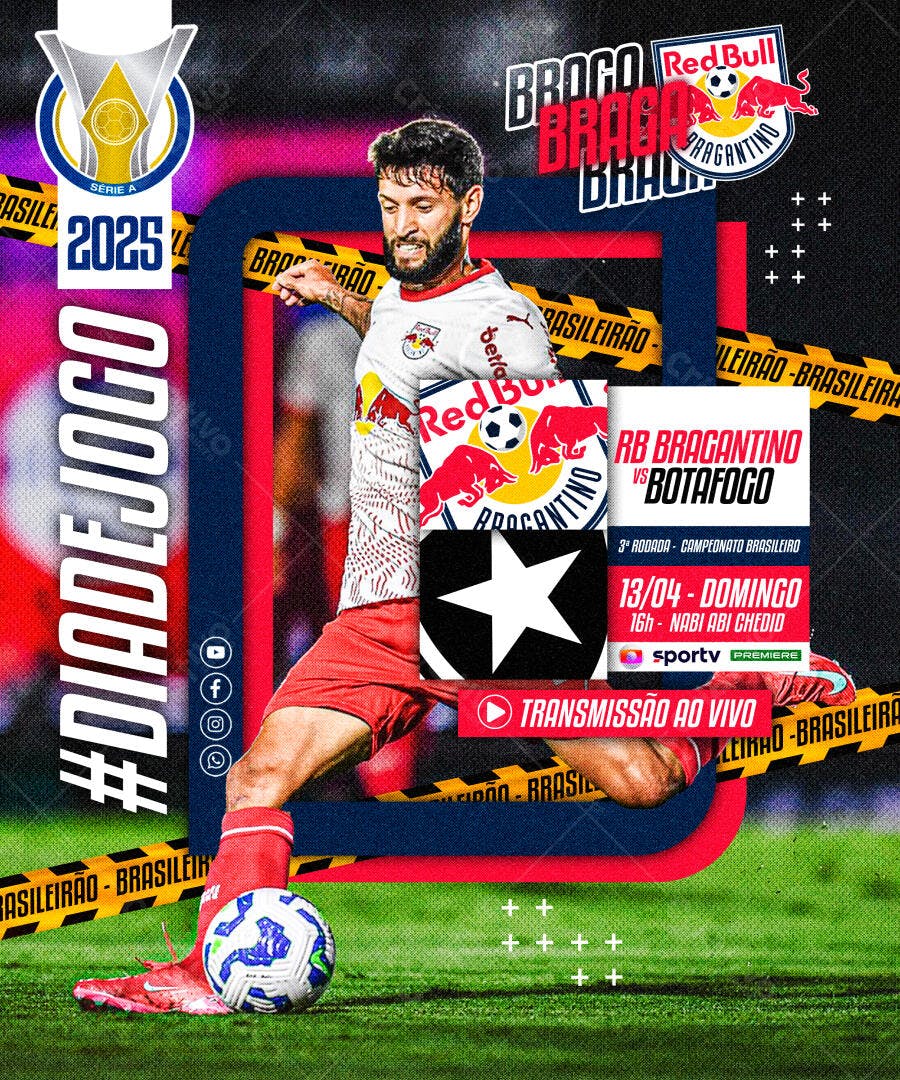 Post de Jogo Futebol Brasileiro PSD Editável
