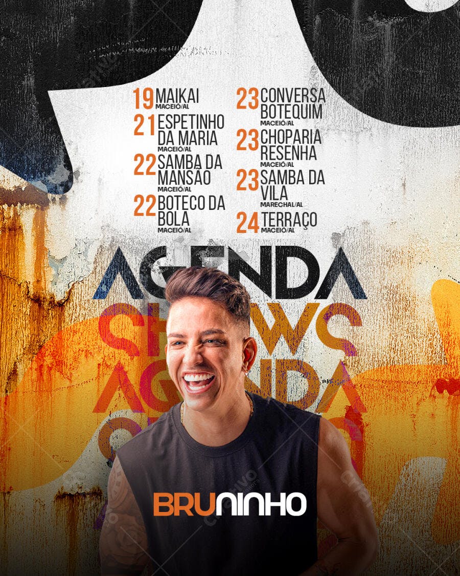 Flyer para Evento Musical com Bruninho PSD Editável