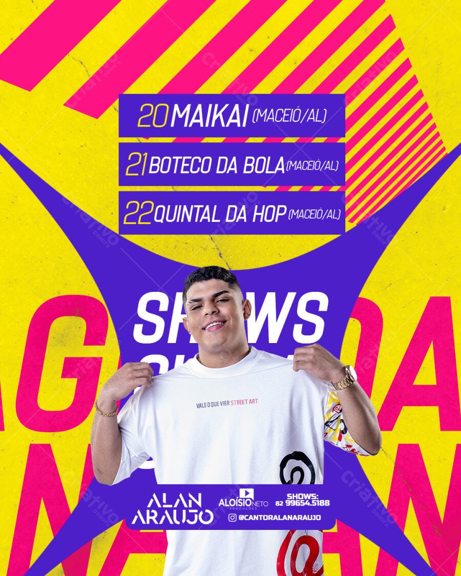 Flyer Shows Alan Araujo Maceió PSD Editável