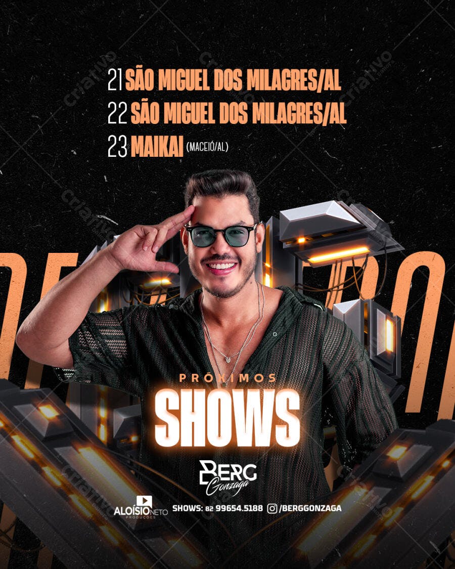 Flyer de Shows Berg Gonzaga PSD Editável