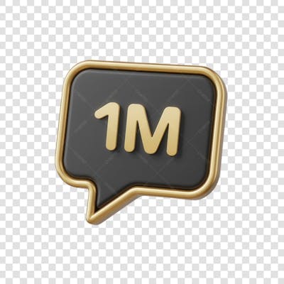 3D render 1M Seguidores Instagram 1 Milhão Número Elemento para Composição  png (2)