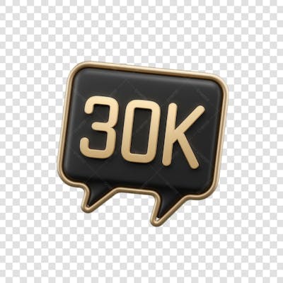 3D render 30K Seguidores Instagram 30 Mil Número Elemento para Composição  png (2)