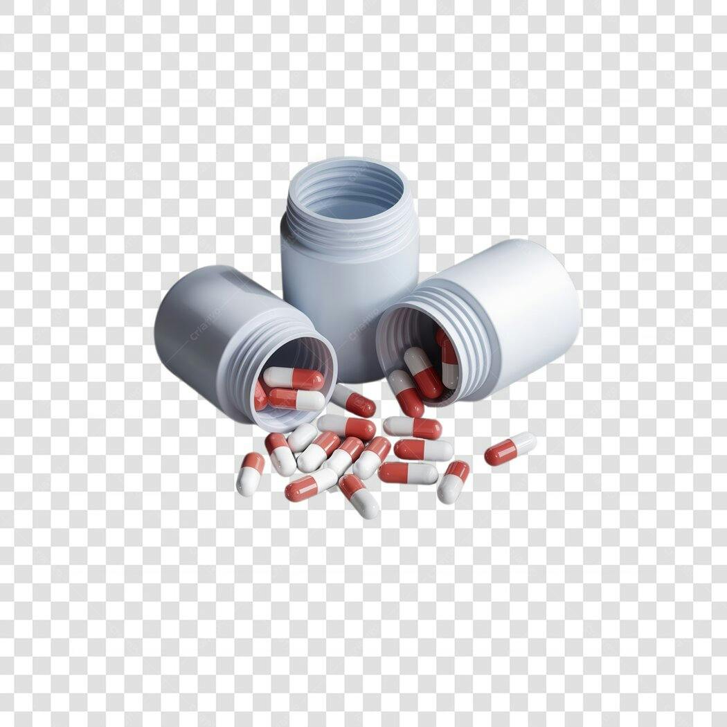 Mockup de cápsulas médicas PNG com fundo transparente