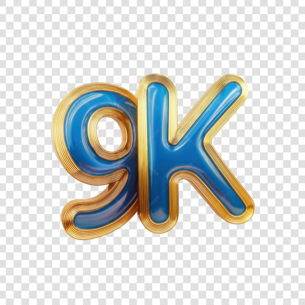 Logo GK Azul e Dourado PNG com fundo transparente