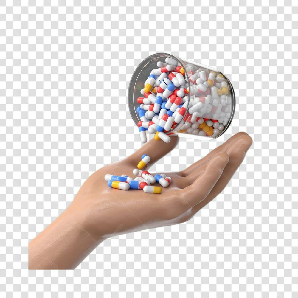 3D render Remédio Farmácia Cápsula Formulas Medicamnetos mão ícone png (9)