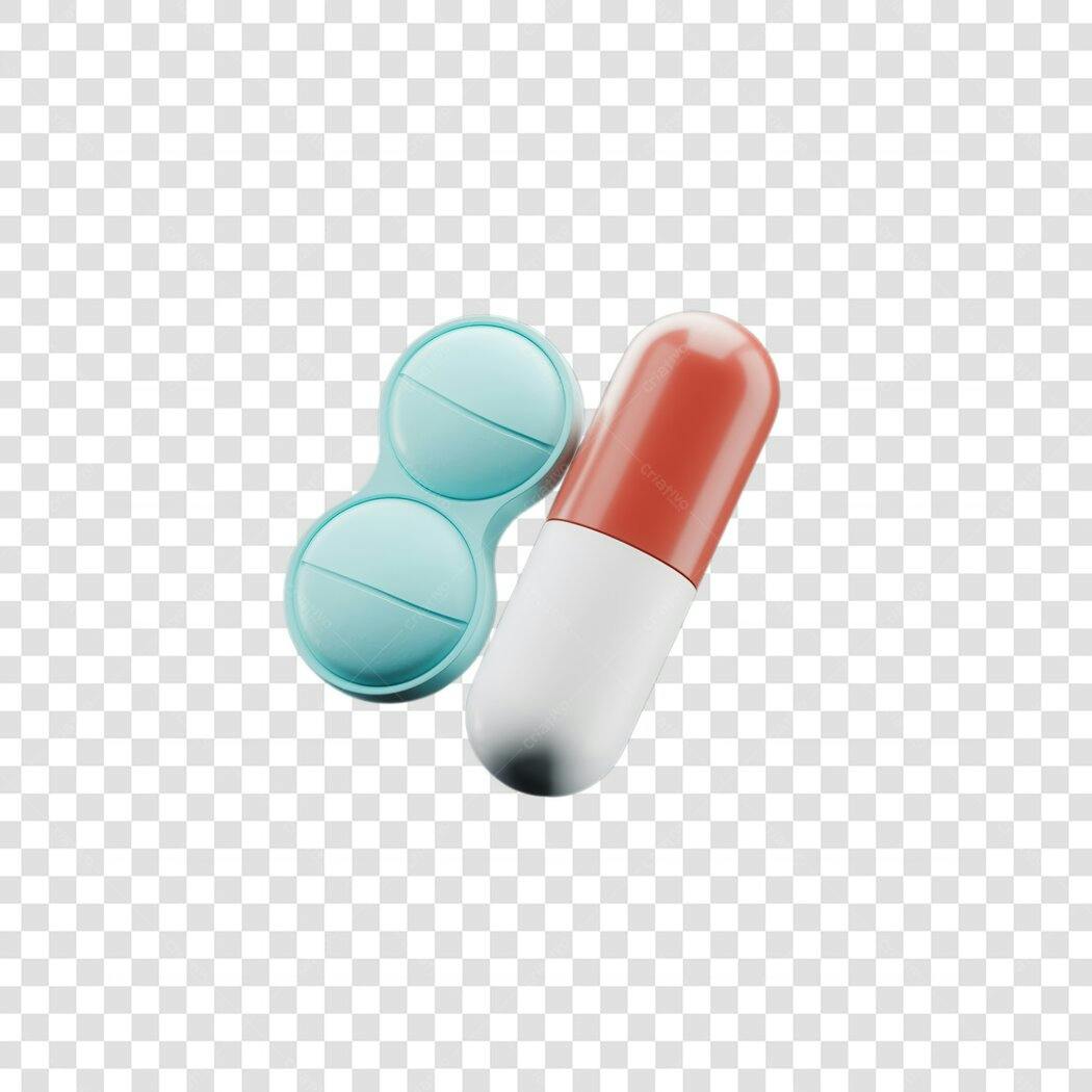 Mockup pílulas e caixa PNG com fundo transparente